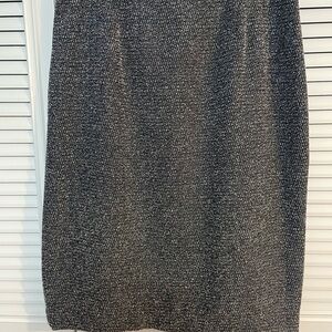 Kasper Classic Black & White Knit Pencil Skirt